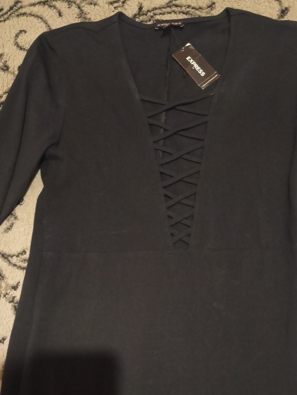 Express low cut long sleeve cotton spandex dess